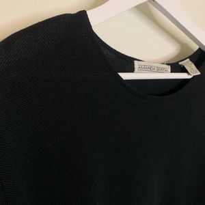 Amanda Smith black knit top | L